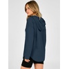 image:imageANRABESS Womens Waffle Knit Long Sleeve V Neck Hoodie  Drawstring Loose Fit Tops Curved Hem Lightweight Cozy Oversized Sweatshirt for Office Daily Leggings Outfits Fall amp WinterNavy Blue