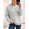 image:imageANRABESS Womens Waffle Oversized Hoodie with Pockets  Cozy Lightweight Hooded Sweatshirts Raglan Sleeve with Pocket Loose School Office Casual Wear Fall Winter Pullover TopsLight Grey
