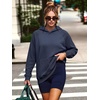 image:imageANRABESS Womens Waffle Oversized Hoodie with Pockets  Cozy Lightweight Hooded Sweatshirts Raglan Sleeve with Pocket Loose School Office Casual Wear Fall Winter Pullover TopsNavy Blue
