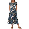 image:imageANRABESS Women Summer Casual Short Sleeve Maxi Dresses A Line Flowy T Shirt Dress 2026 Beach Vacation Sundress with PocketsLeaf Printed