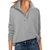 image:imageANRABESS Womens Polo V Neck Long Sleeve Sweaters Lightweight Dressy Casual Business Basic Knit Pullover Top 2026 Fall OutfitsGray