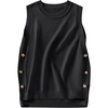 image:imageANRABESS Womens Sweater Vest Summer Sleeveless Crewneck Ribbed Knit Side Button Loose Pullover Tank Tops 2026 Fall OutfitsBlack