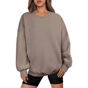 image:imageANRABESS Oversized Sweatshirt for Women Crewneck Y2K Hoodies Fleece Casual Comfy Pullover Top Fall Outfits Clothes 2026 light khaki XLarge