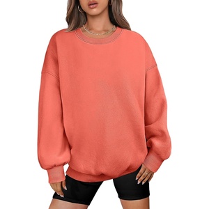 image:imageANRABESS Oversized Sweatshirt for Women Crewneck Y2K Hoodies Fleece Casual Comfy Pullover Top Fall Outfits Clothes 2026Orange Red