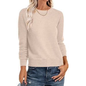 image:imageANRABESS Sweater for Women Long Sleeve Crewneck 2026 Fall Winter Soft Loose Fit Basic Knit Pullover Sweaters Top OutfitsAlmond