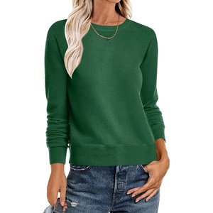 image:imageANRABESS Sweater for Women Long Sleeve Crewneck 2026 Fall Winter Soft Loose Fit Basic Knit Pullover Sweaters Top OutfitsForest Green