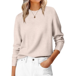image:imageANRABESS Sweaters for Women 2026 Long Sleeve Crewneck Loose Fit Lightweight Knit Basic Fall Sweater OutfitsAlmond