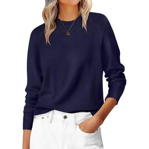 image:imageANRABESS Sweaters for Women 2026 Long Sleeve Crewneck Loose Fit Lightweight Knit Basic Fall Sweater OutfitsNavy Blue