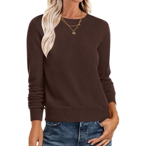 image:imageANRABESS Sweaters for Women Long Sleeve Lightweight Crewneck Soft Basic Knit Loose Fit Pullover Top 2026 Fall Trendy OutfitsCoffee