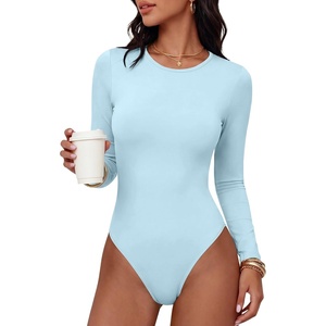 image:imageANRABESS Women Long Sleeve Bodysuits UPF 50  Sun Protection Soft Stretchy Crew Neck Slim Fit Body Suit Top Spring Fall Casual Vacation amp Work Office Everyday WearBlue