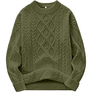image:imageANRABESS Women Oversized Chunky Cable Knitted Vintage Sweater 2026 Fall Winter OutfitsArmy Green