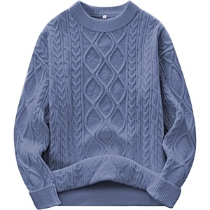 image:imageANRABESS Women Oversized Chunky Cable Knitted Vintage Sweater 2026 Fall Winter OutfitsBlue
