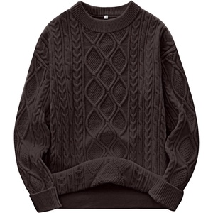 image:imageANRABESS Women Oversized Chunky Cable Knitted Vintage Sweater 2026 Fall Winter OutfitsCoffee