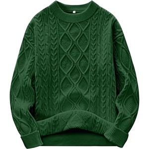 image:imageANRABESS Women Oversized Chunky Cable Knitted Vintage Sweater 2026 Fall Winter OutfitsGreen