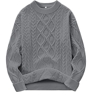 image:imageANRABESS Women Oversized Chunky Cable Knitted Vintage Sweater 2026 Fall Winter OutfitsLight Grey