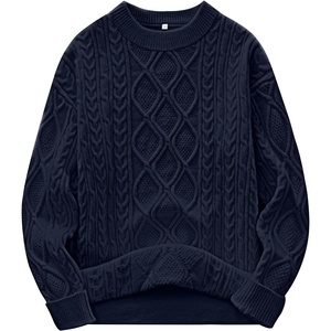 image:imageANRABESS Women Oversized Chunky Cable Knitted Vintage Sweater 2026 Fall Winter OutfitsNavy Blue