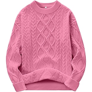 image:imageANRABESS Women Oversized Chunky Cable Knitted Vintage Sweater 2026 Fall Winter OutfitsPink
