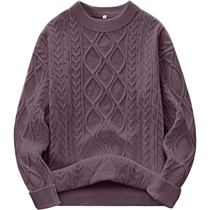image:imageANRABESS Women Oversized Chunky Cable Knitted Vintage Sweater 2026 Fall Winter OutfitsPurple