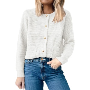 image:imageANRABESS Womens Cardigan Sweater Long Sleeve Button Down Lady Tweed Knit Jackets 2025 Fall Outfits
