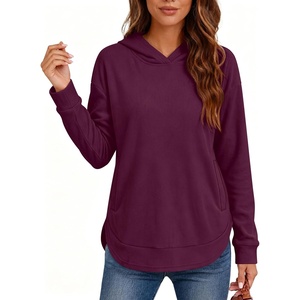 image:imageANRABESS Womens Fashion Hoodie with Pockets  Comfy Fleece SweatshirtHighLow Hem Pullover Casual Loose FitWork amp Travel amp Everyday Wear OutfitsFall Winter ClothesDark Plum