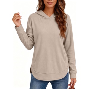image:imageANRABESS Womens Fashion Hoodie with Pockets  Comfy Fleece SweatshirtHighLow Hem Pullover Casual Loose FitWork amp Travel amp Everyday Wear OutfitsFall Winter ClothesGrey Beige