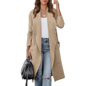 image:imageANRABESS Womens Long Cardigan Sweater 2025 Fall Fashion Casual Oversized Knit Open Front Coatigan Jacket Coat OutfitsBright Tan