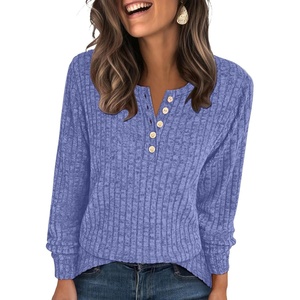 image:imageANRABESS Womens Long Sleeve Henley Shirts Button Down Tunic Tops Fall Lightweight Sweaters Business Casual Blouses 2026Deep Blue