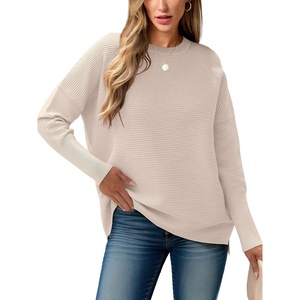 image:imageANRABESS Womens Oversized Batwing Long Sleeve Ribbed Knit Sweaters 2026 Fall OutfitsAlmond