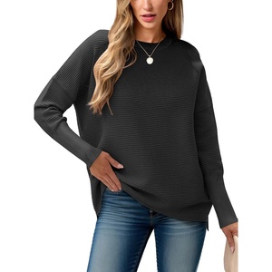 image:imageANRABESS Womens Oversized Batwing Long Sleeve Ribbed Knit Sweaters 2026 Fall OutfitsBlack