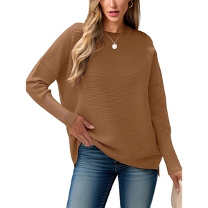 image:imageANRABESS Womens Oversized Batwing Long Sleeve Ribbed Knit Sweaters 2026 Fall OutfitsCamel