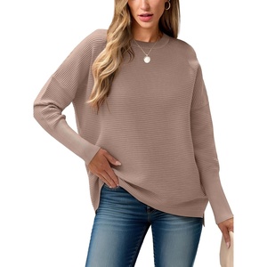 image:imageANRABESS Womens Oversized Batwing Long Sleeve Ribbed Knit Sweaters 2026 Fall OutfitsKhaki