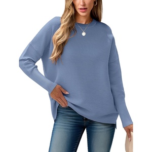 image:imageANRABESS Womens Oversized Batwing Long Sleeve Ribbed Knit Sweaters 2026 Fall OutfitsSmoky Blue