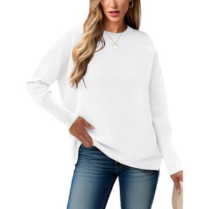 image:imageANRABESS Womens Oversized Batwing Long Sleeve Ribbed Knit Sweaters 2026 Fall OutfitsWhite