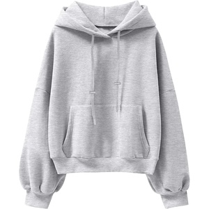 image:imageANRABESS Womens Oversized Hoodies Lantern sleeve Fleece Sweatshirts 2025 Fall Winter Loose Pullover Preppy Clothes Grey XLarge