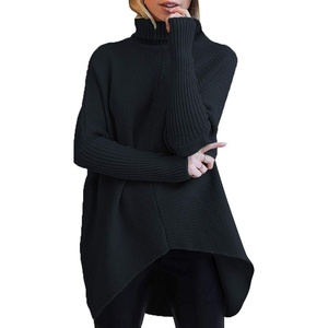 image:imageANRABESS Womens Oversized Turtleneck Batwing Long Sleeve Casual Cozy Baggy Knit Pullover Tunic Sweater 2026 Fall OutfitsBlack
