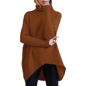 image:imageANRABESS Womens Oversized Turtleneck Batwing Long Sleeve Casual Cozy Baggy Knit Pullover Tunic Sweater 2026 Fall OutfitsCaramel