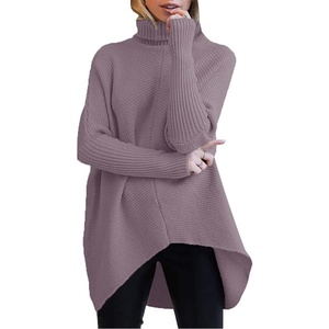 image:imageANRABESS Womens Oversized Turtleneck Batwing Long Sleeve Casual Cozy Baggy Knit Pullover Tunic Sweater 2026 Fall OutfitsDark Purple