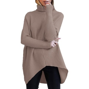 image:imageANRABESS Womens Oversized Turtleneck Batwing Long Sleeve Casual Cozy Baggy Knit Pullover Tunic Sweater 2026 Fall OutfitsMutmeg