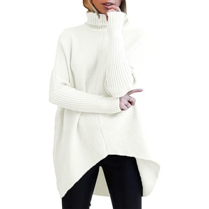 image:imageANRABESS Womens Oversized Turtleneck Batwing Long Sleeve Casual Cozy Baggy Knit Pullover Tunic Sweater 2026 Fall OutfitsWhite