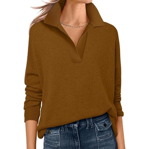 image:imageANRABESS Womens Polo V Neck Long Sleeve Sweaters Lightweight Dressy Casual Business Basic Knit Pullover Top 2026 Fall Outfits Royal Blue XLarge
