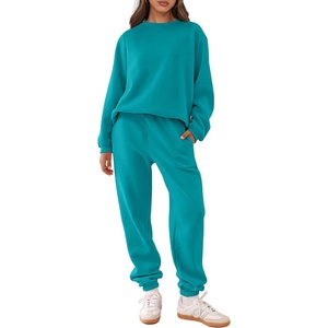 image:imageANRABESS Womens Two Piece Outfits Sweatsuit Lounge Set Long Sleeve Crewneck Sweatshirt Jogger Pants Tracksuit 2026 Fall SetsLake