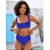 image:imageANRABESS Bathing Suit for Women Tummy Control Bikini Set 2026 Beach Front Ruched Mid Waist Swimsuit with Adjustable StrapsRoyal Blue