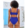 image:imageANRABESS Bathing Suit for Women Tummy Control Bikini Set 2026 Beach Front Ruched Mid Waist Swimsuit with Adjustable StrapsRoyal Blue