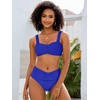 image:imageANRABESS Bathing Suit for Women Tummy Control Bikini Set 2026 Beach Front Ruched Mid Waist Swimsuit with Adjustable StrapsRoyal Blue
