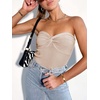 image:imageANRABESS Tube Tops for Women Strapless Twist Knot Corset Rib Knit Slim Fit Medium Stretch Sexy Tank for PartyampGoing OutApricot