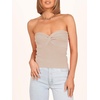 image:imageANRABESS Tube Tops for Women Strapless Twist Knot Corset Rib Knit Slim Fit Medium Stretch Sexy Tank for PartyampGoing OutApricot