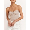 image:imageANRABESS Tube Tops for Women Strapless Twist Knot Corset Rib Knit Slim Fit Medium Stretch Sexy Tank for PartyampGoing OutApricot