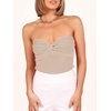 image:imageANRABESS Tube Tops for Women Strapless Twist Knot Corset Rib Knit Slim Fit Medium Stretch Sexy Tank for PartyampGoing OutApricot