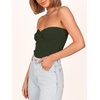 image:imageANRABESS Tube Tops for Women Strapless Twist Knot Corset Rib Knit Slim Fit Medium Stretch Sexy Tank for PartyampGoing OutArmy Green