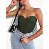 image:imageANRABESS Tube Tops for Women Strapless Twist Knot Corset Rib Knit Slim Fit Medium Stretch Sexy Tank for PartyampGoing OutArmy Green